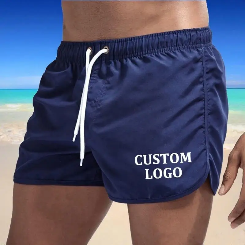 Custom Your Logo Summer Swimwear Men Swimsuit Boy Swim Suits Boxer Beach Shorts Trunks Swimming Surf Banadores Mayo Sungas 4