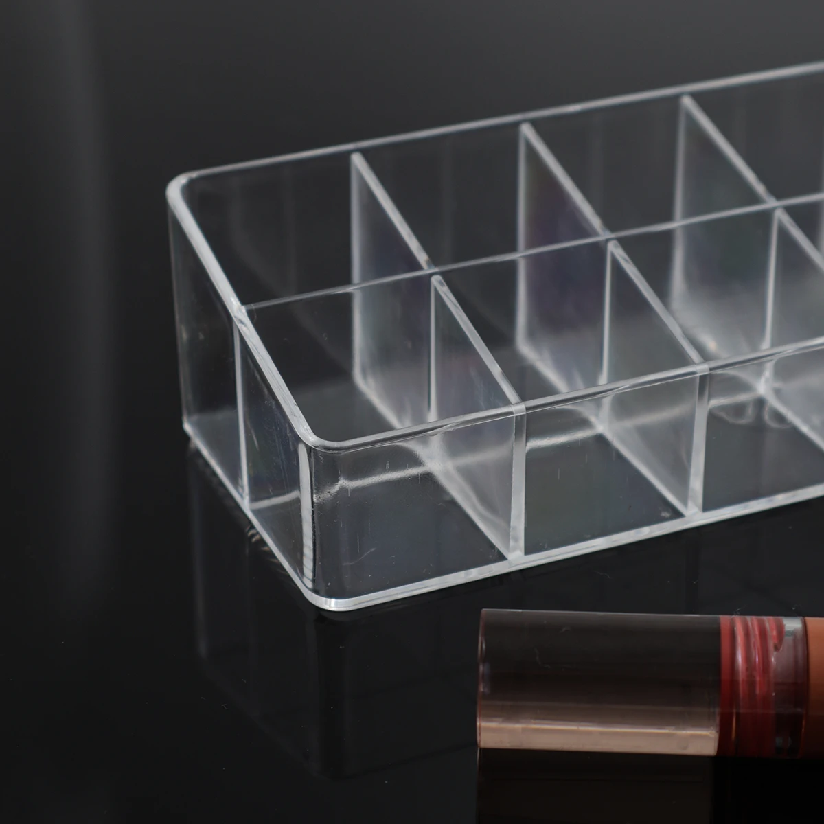 Clear 12 Grid Lipstick Stand Case Makeup Organizer Storage Box Lipstick Display Stand Holder Cosmetic Jewelry Organizer Box 2