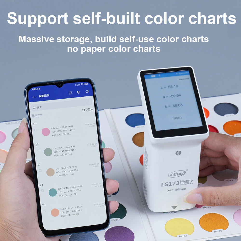 Digital Colorimeter Portable Colormeter LS173 D/8&deg; Professional Linshang Color Measuring Device for Car Paint portable colorimeter