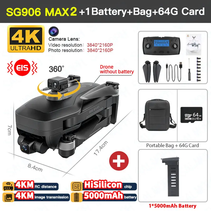ホビーラジコン SG906 MAX SG906 MAX 1 / Pro 2 Professional FPV 4K Camera Drone with 3