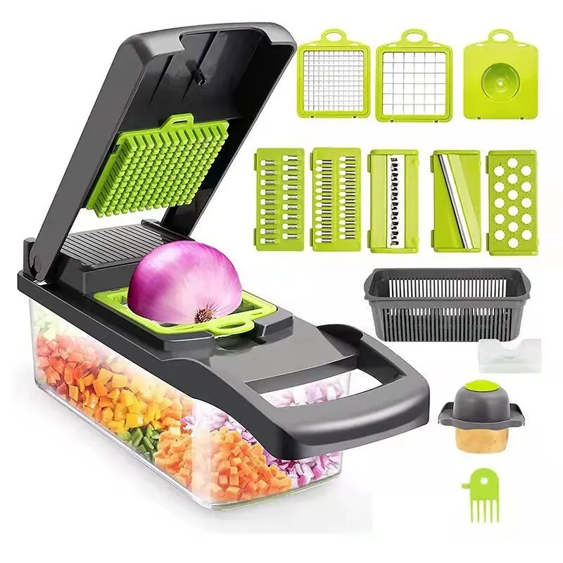 12in1MultifunctionalVegetableSlicerCutterShreddersSlicerWithBasketFruitPotato