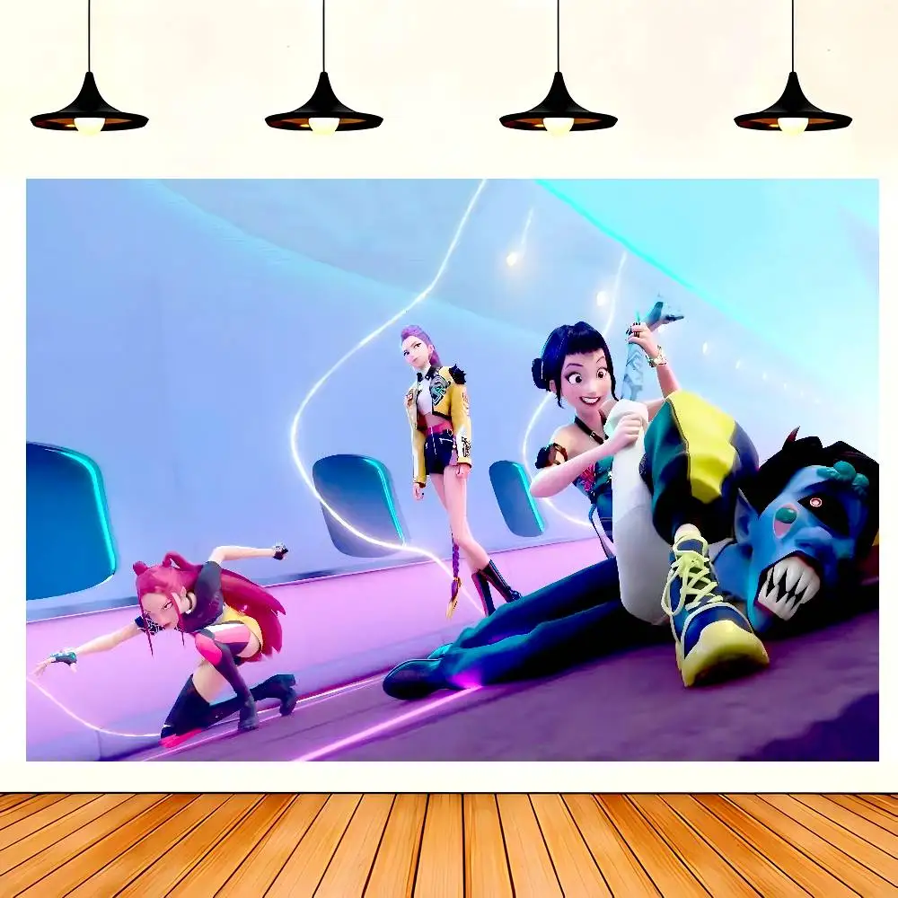 ZZFHLBSC KPop Poster Sur Toile De Dessin Animé Chasseurs De