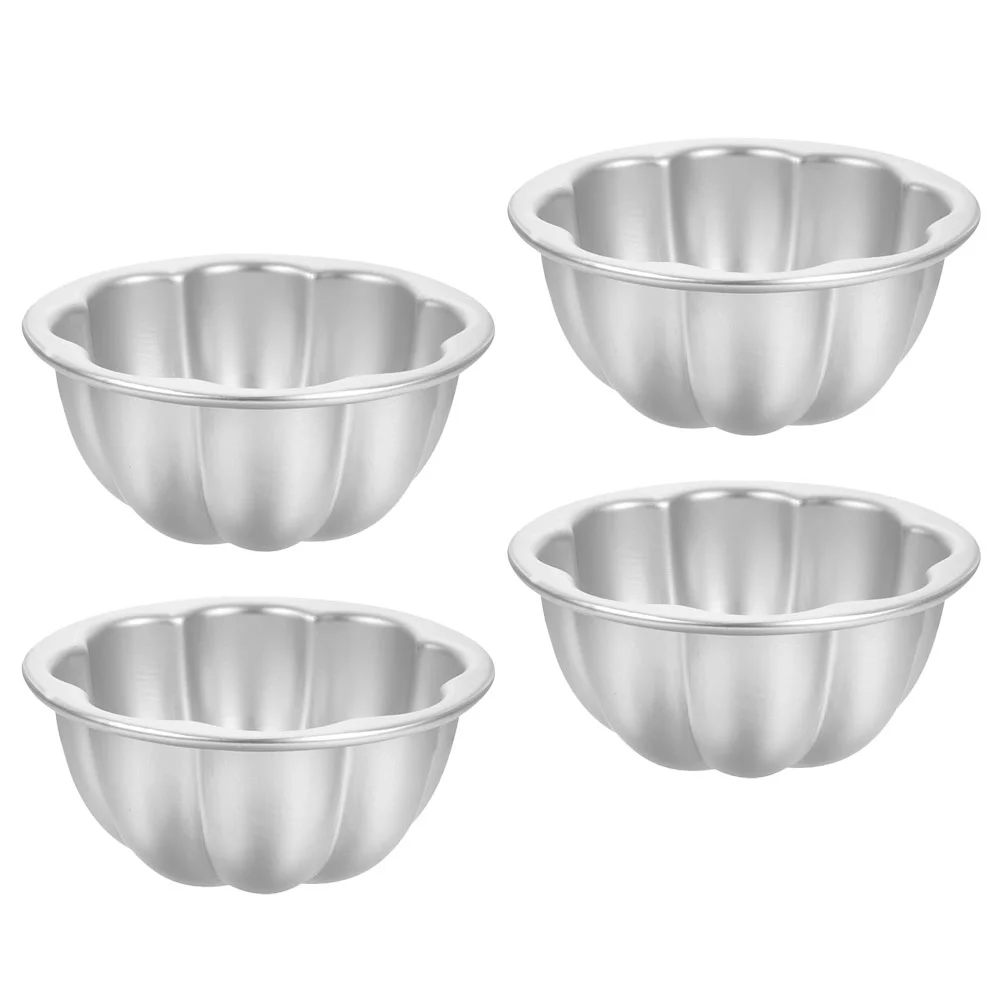 

4pcs Pudding Mold Egg Tart Molds Cupcake Cake Mold Flower Edges Tart Cups Cake Baking Molds