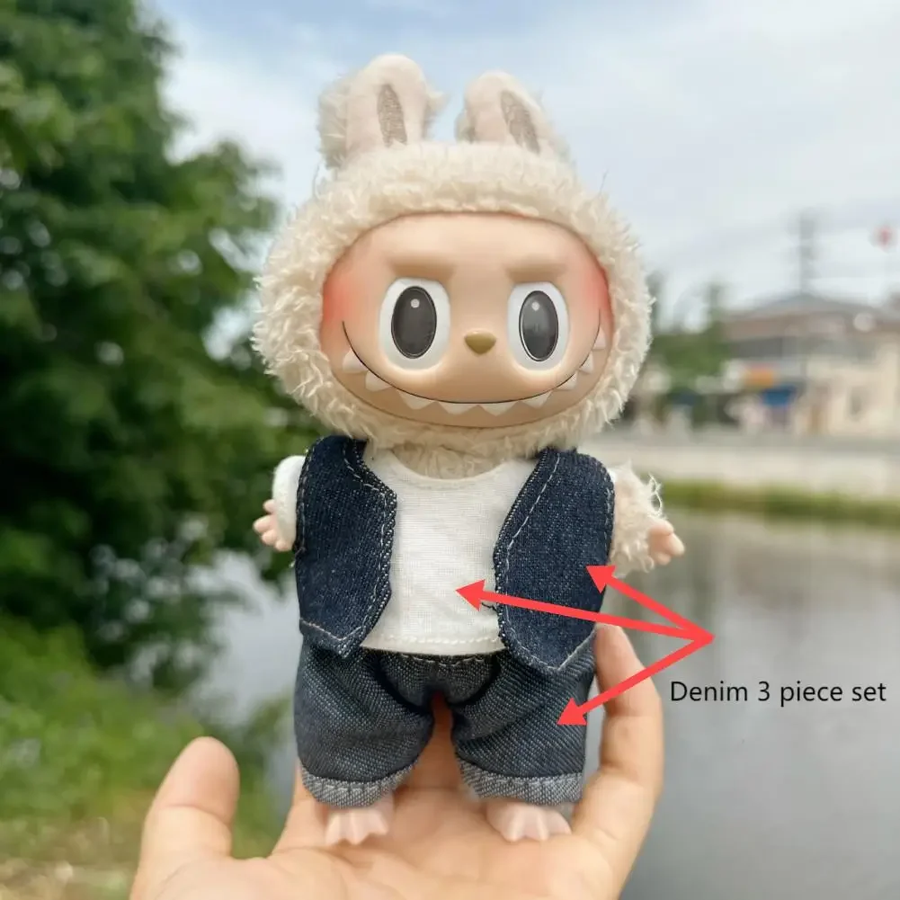 thumbnail image 1 of Conjunto de ropa Kawaii Labubu de 17 cm, serie Fall In Wild, The Monsters Labubu, muñeca que se cambia de ropa, traje de bricolaje, ropa de regalo, 1 of 5