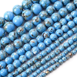 Premium Natural Blue Stone Beads for Jewelry Making - Turquoise, Agate, and Jade Spacer Beads (Shell Turquoise)