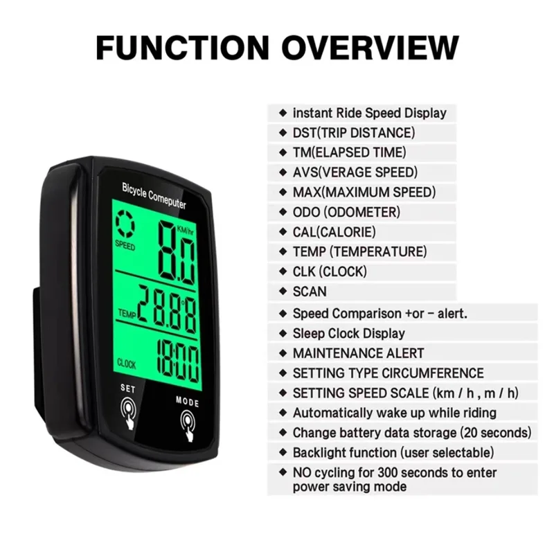 Ordinateur de vélo CNC étanche, compteur de vitesse GPS, compteur de vélo, odomcirculation filaire, chronomètre de vélo avec rétroéclairage vert, anglais