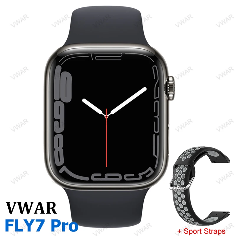 Vwar FLY7 Pro Smart Watch Series 7 Always on Display NFC Bluetooth Call 45mm Smartwatch Wireless Charging for iPhone Android 