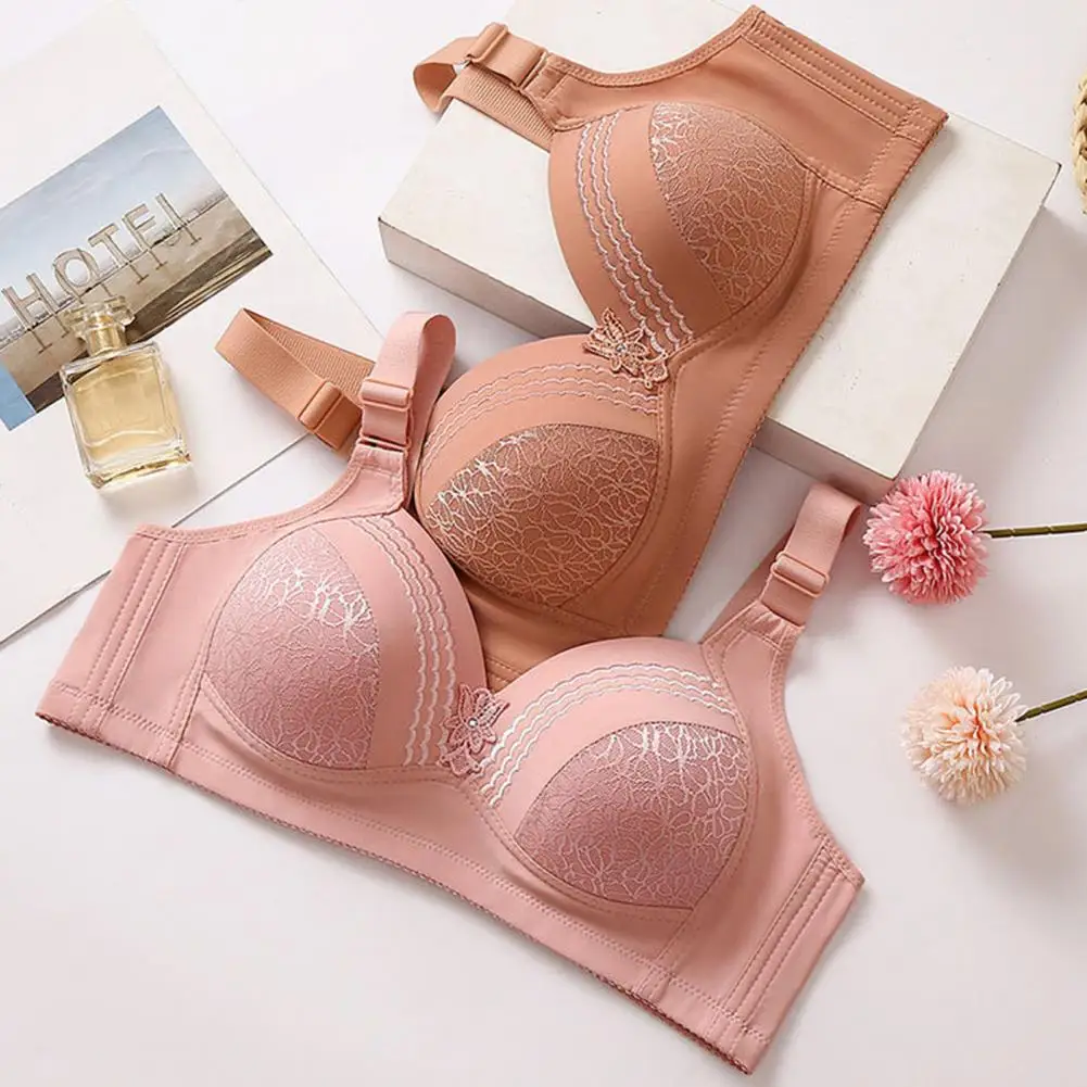 

Women Bralette Comfortable Wireless Bralette for Middle-aged Women with Padded Wide Straps Full Coverage Breathable for Ladies