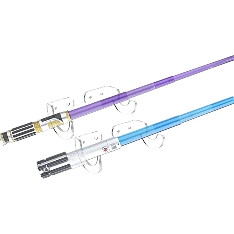 TE2Pcs/Set 투명한 검은색 검 벽걸이 스탠드 홀더 장난감 아크릴 검 벽걸이 디스플레이 홀더 광선검 스탠드