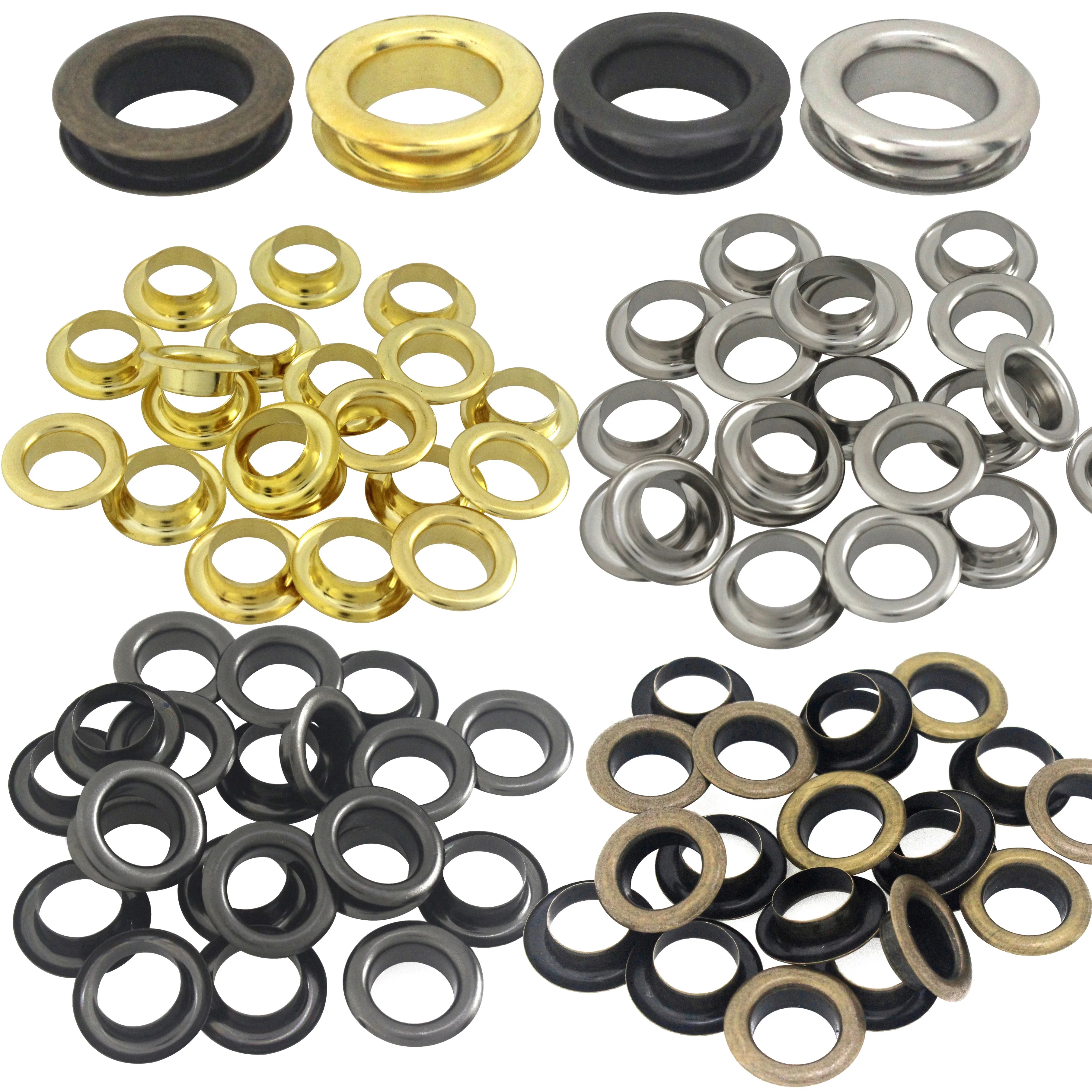 100sets 8mm Brass Double Sided Eyelet with Washer Leather Craft Repair Grommet Round Eye Rings For Shoes Bag Clothing Belt Hat
