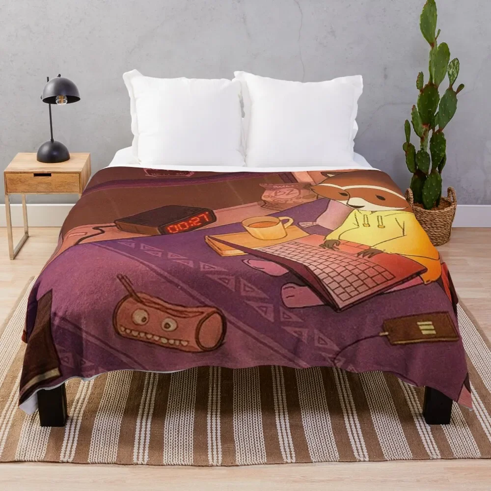 Lo Fi Beats To Study And Relax To Racoon Shirt Throw Coperta Coperte Ands Large Luxury Throw Coperte Turistiche