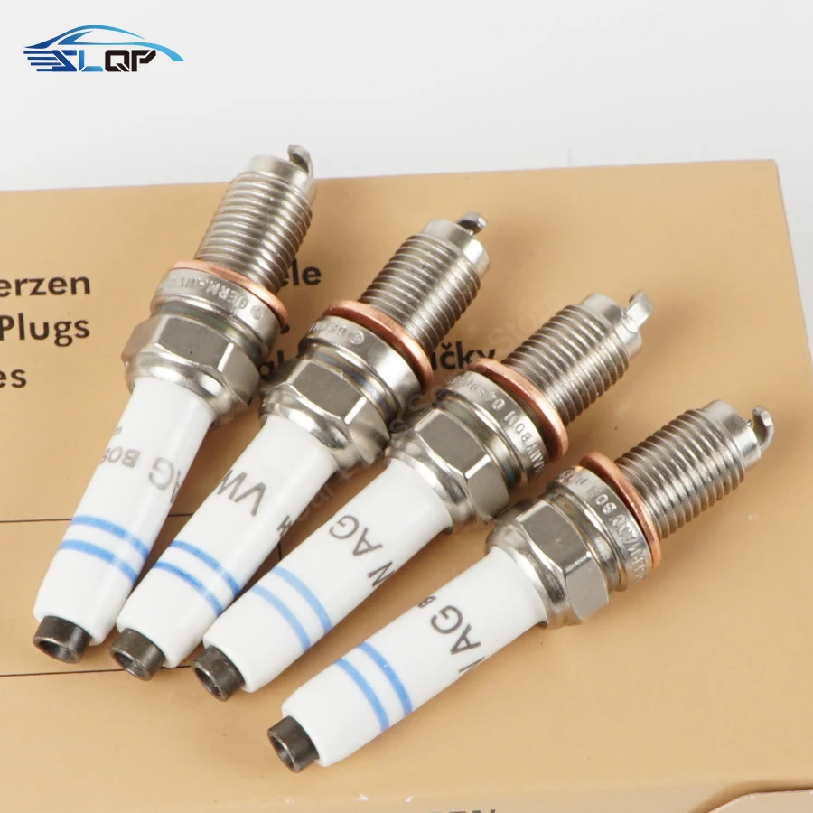 Spark Plugs 4PCS 04E905602 For VW Scirocco Caddy Golf MK6 Touran Tiguan Sharan Polo Audi A3 Audi A1 A3 Q2 Q3 04E 905 602 D