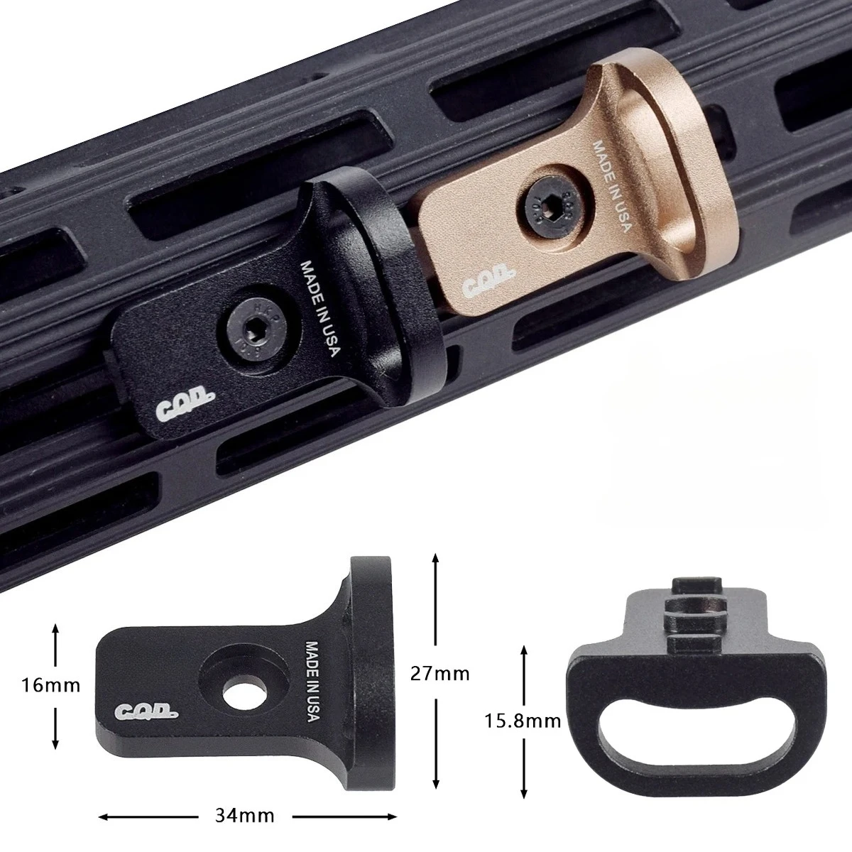 Tactical Quick-Detach Sling Mount Adapter for Hunting and Airsoft Rifles