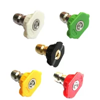5 Pcs High Pressure Washer Sprayer Nozzle Tip with 1/4" Inch Fitting Male Thread 0 15 25 40 Degree Water Jet Car Wash Cleaning 1