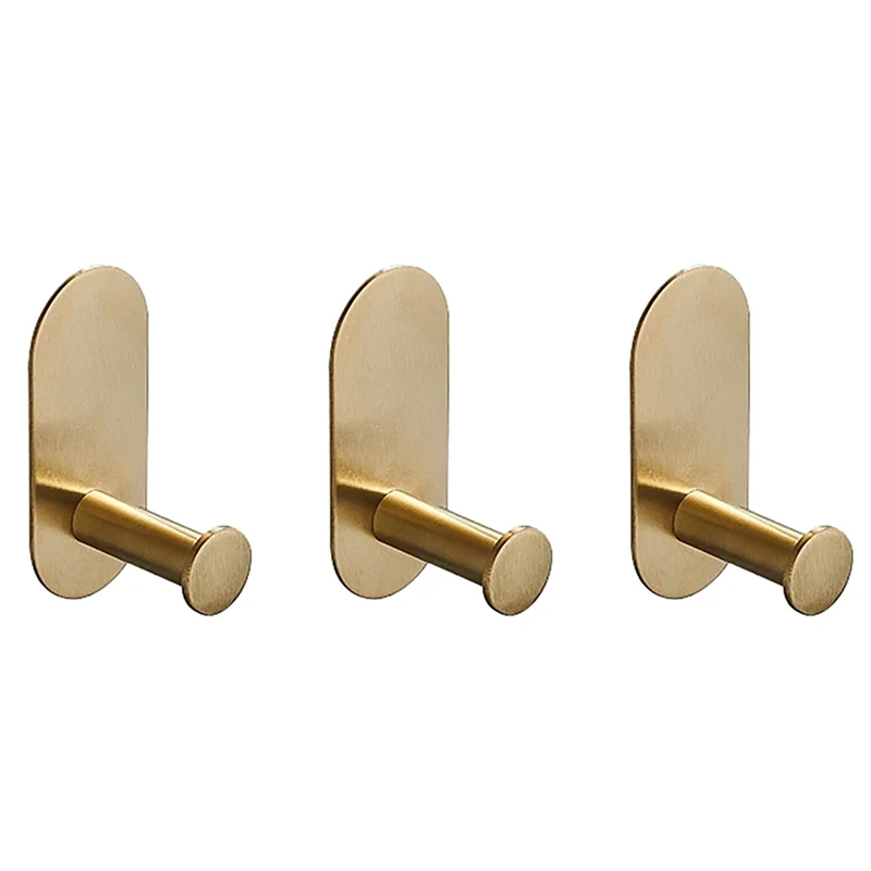 

3X Wall Mounted Hand Towel Bar Rack Brushed Gold Round Toilet Paper Holder Hook Hardware Accessories,10Cm-FS-PHFU