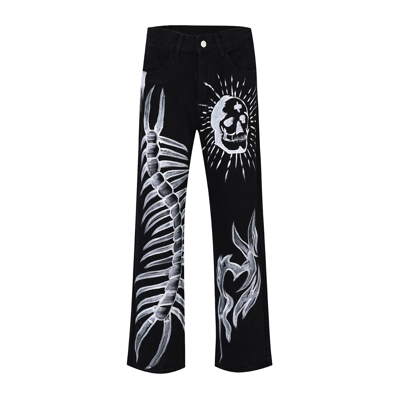 

Men's High Street Hip Hop Jeans Pants Streetwear Printed Denim Trousers Loose Fit Harajuku Y2K Bottoms Stretchy