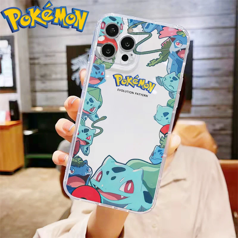 mous wallet Pokemon Pikachu Cute Ultra Thin Clear Phone Case For Apple iPhone 11 12 13 Pro 13 12 Mini X XR XS Max 6 6s 7 8 Plus Cover Funda mobile pouch waterproof
