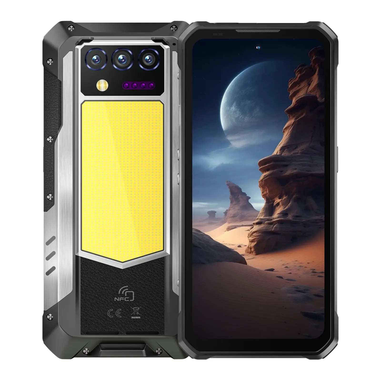 Oukitel WP100 Plus Rugged Phone 12GB+512GB Night Vision 33000mAh 6.8'' Android 16 MTK G100 NFC 4G Camping Lighte NFC Smartphone