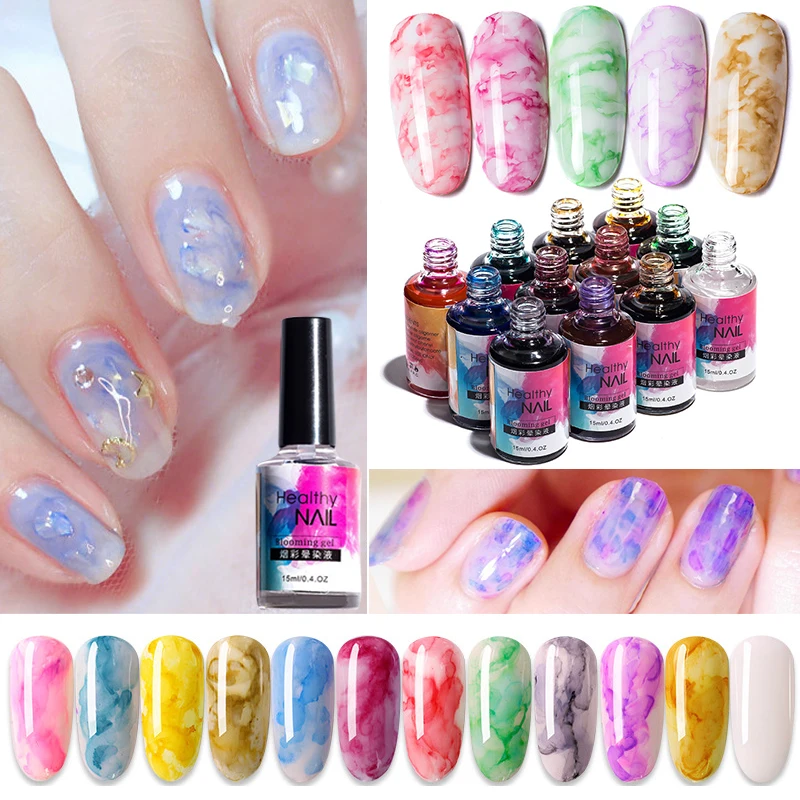

15ml Watercolor Ink Nail Polish Blooming Nail Gel Quick-Drying Smoke Effect Marble Magic Smudge Bubble Diy Varnish Manicure Tool