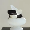 Decoration Knit Desktop Tissue Box Foldable Reusable Heart and Plaid Napkin Cover Dustproof Home Livingroom Car Paper Towels Bag 6