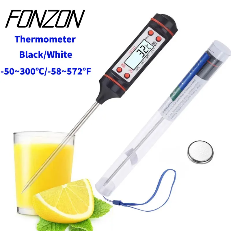 Digital Thermometer Food Thermometer BBQ Thermometer Kitchen Digital Cooking Thermometer-50~300℃ Meat Food Temperature Tester for Cooking /BBQ/Milk TP101 Food Thermometer