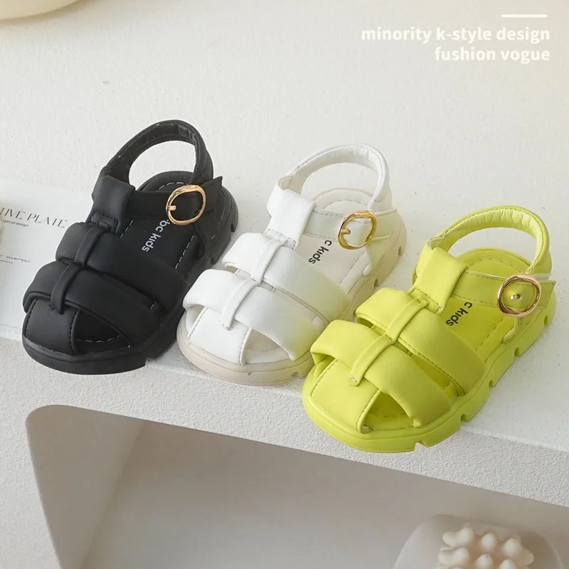 

Baby Simple Retro Sandals Boys Breathable Soft Summer Shoes Girls Fashion Fluorescence Beach Sandals