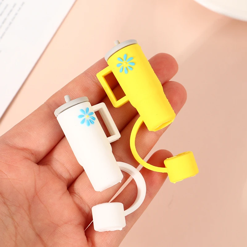 1Pc Cartoon Silicone Straw Stopper Cap Fit With Stanley Cup Tools Drinking Dust Cap Splash Proof Plugs It Glass Cup Decoration