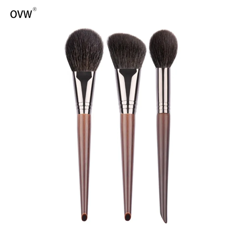 Ovw Make-Up Kwasten Sets Zachte Geitenhaar Blusher Beeldhouwen Hoogtepunt 3Pcs Make Up Brush Set Maquiagem