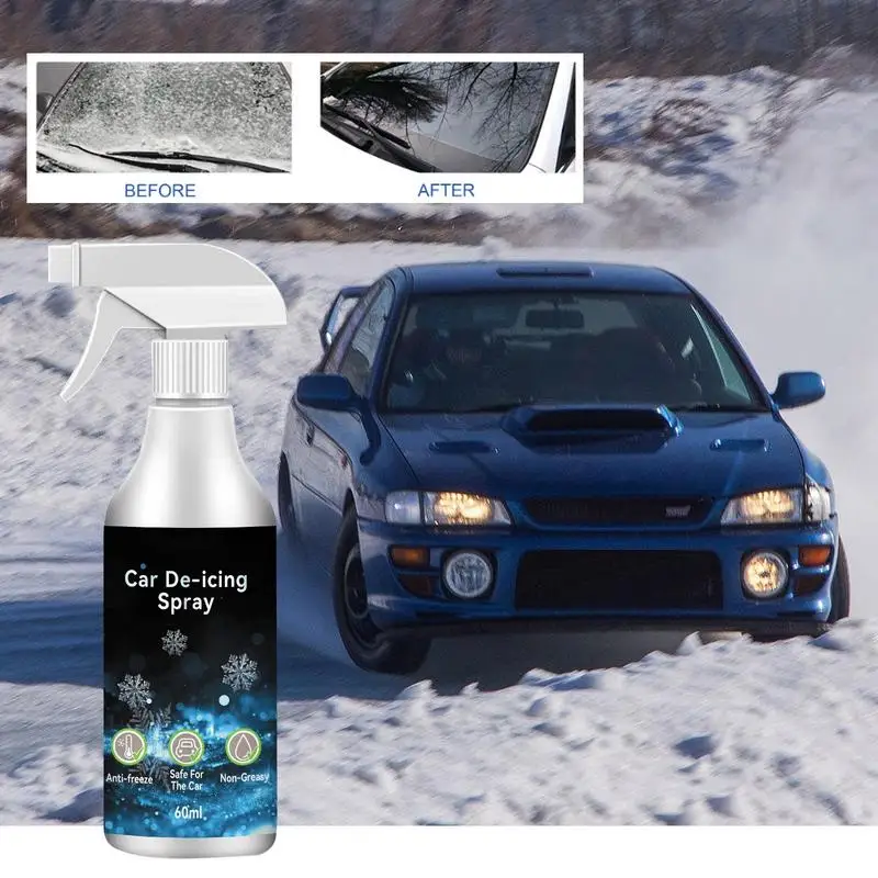 

Defrosting Snow Remover 60ml Car Deicing Spray Agent Windshield Glass Deicer Snow Melting Effective Rapid Thawing Ice Melt Spray