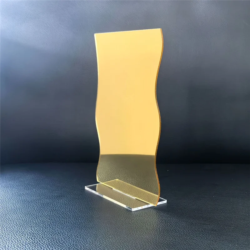 Hot Selling-10PCS Gold Table Numbers With Stands Holders Wave Elegant Wedding Acrylic Table Numbers Large Modern Number Si