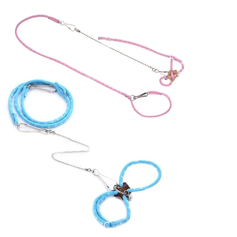 Rabbit Harness and Leash Set Rabbit Harness Set Bird Training Rope Pet Dog Leash Pet Adjustable Soft Harness for Bird Mouse Hamster Ferrets Rat Pig Guinea Pig Accessories