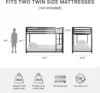 DHP Miles Low Metal Bunk Bed Frame for Kids, With Built-in Ladder, High Guardrail and Metal Slats, Floor Bed Bottom Bunk, No Box 3