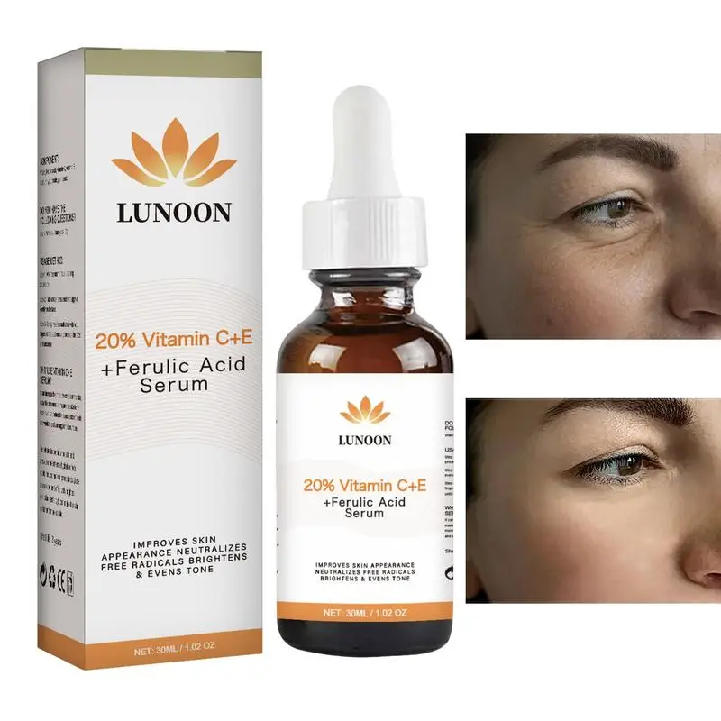 

Women Face Vitamin Serums 1.02oz Vitamin C E Ferulic Acid Dark Spots Brightening Essence Skin Spot Remover Hydrating Serums