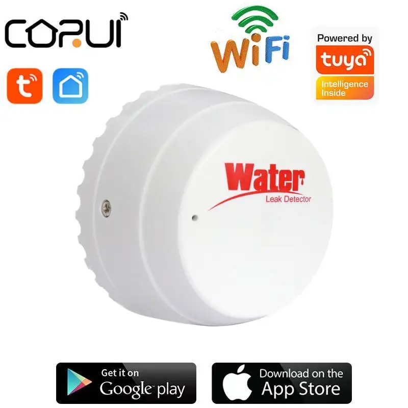 CORUITuyaWiFiSmartWaterSensorLeakDetectorFloodWaterLeakage