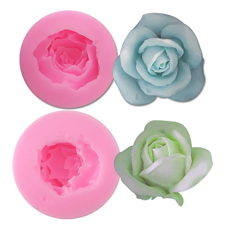 

3D Rose Flower Moulds DIY Plaster Work Clay Resin Art Soft Silicone Fondant Cake Mold Soap Ice Chocolate Decoration Baking Tool