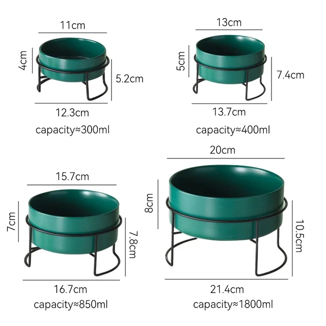 1800ml Dogs Food Water Bowls with Stand Cat Ceramic Eating Drinking Feeders Pet Nordic Large Capacity Elevated Feeding Supplies 6