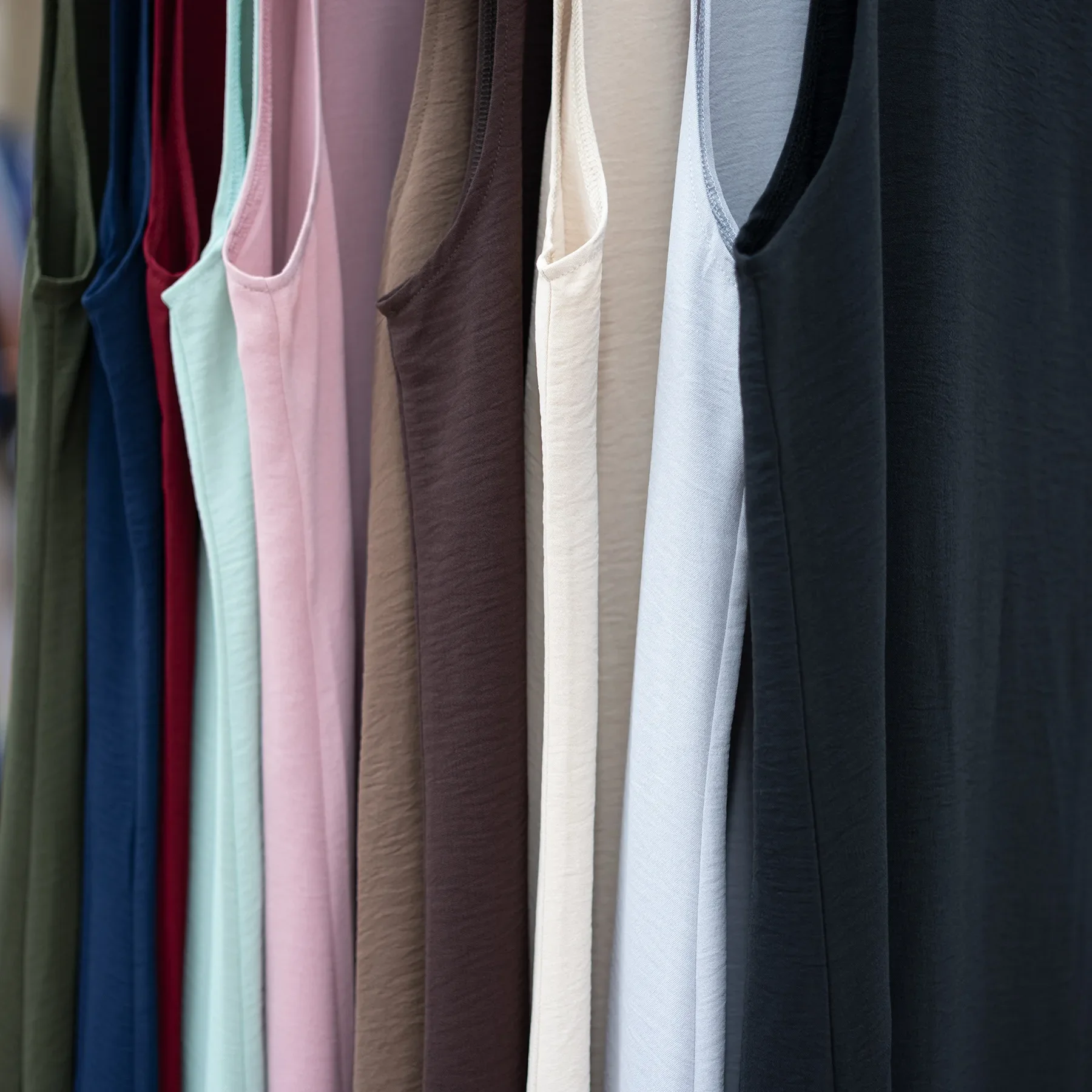 Winter Abaya Under Dress Crepe Islamic Abayas All-Match Sleeveless Inner Long Slip Dresses Muslim for Women Dubai Turkey Kaftan