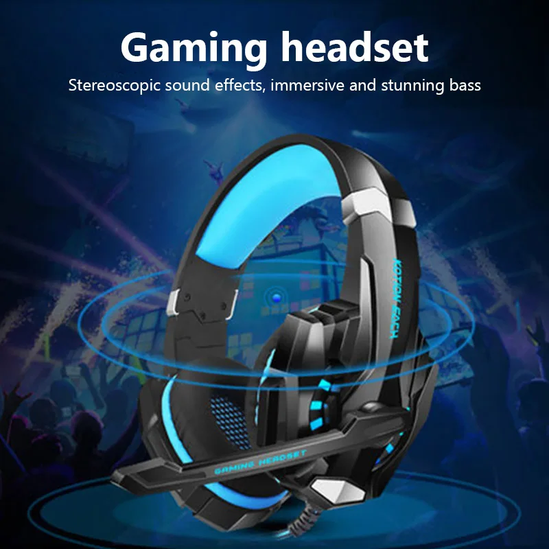 G9000 Wired Gaming Headphones Stereo Game Headset With Mic Noise Cancelling Over Ear Headphones PC Computer Laptop Earphones