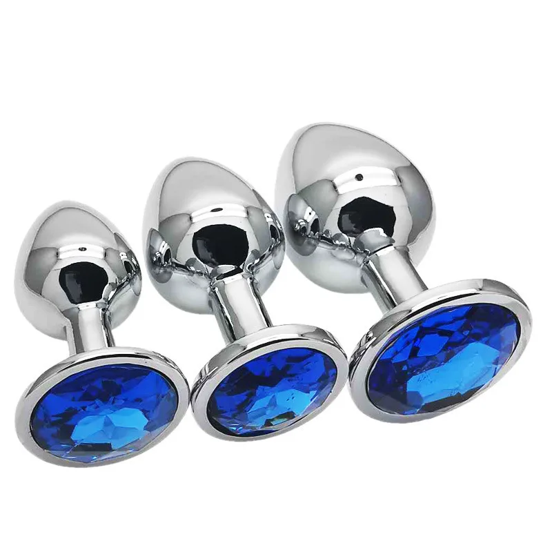 Anal Plug 3PCS Multi Size Metal Diamond Buttplug Toys For Men Women Couples Anal Expanders Adult Sex Toys Gay Extreme Sex Bdsm