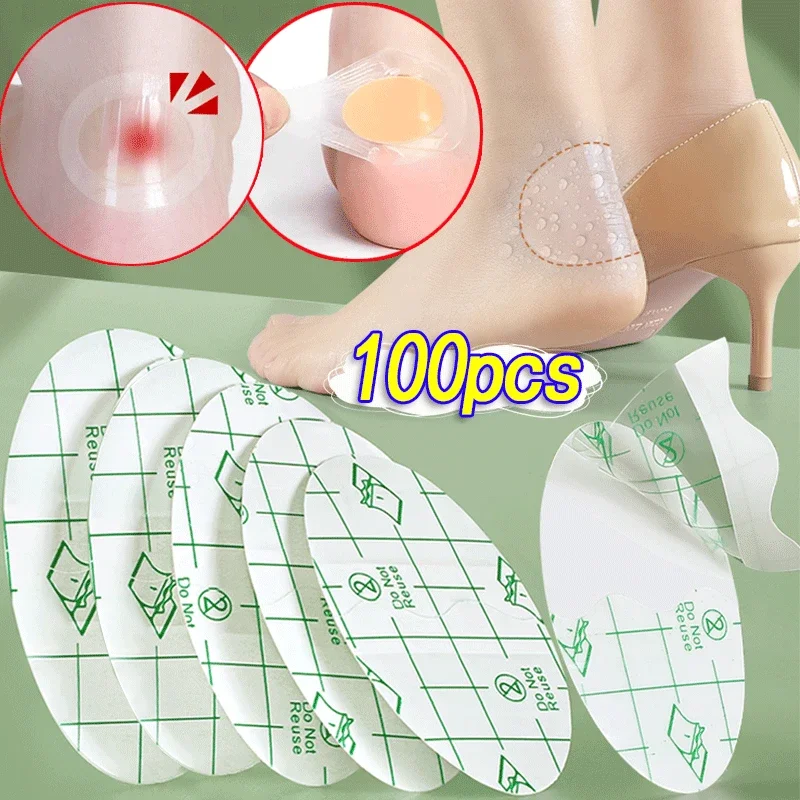 Heel Protectors Gel Silicone Foot Care Shoes Stickers High Heel Patch Liner Adhesive Hydrocolloid Pads Cushions Insert 10/100PCS