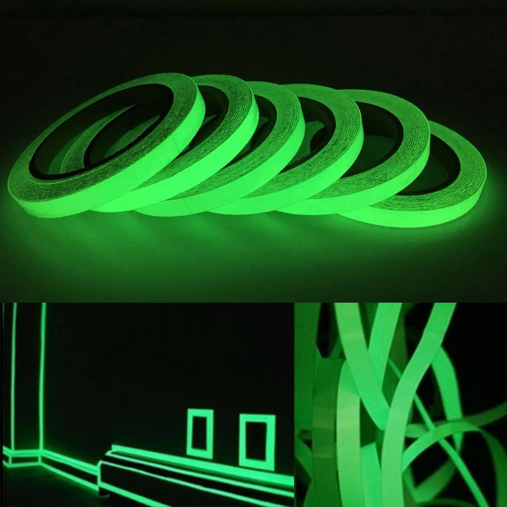 Glow in The Dark Stickers Green Luminous Tape Self Adhesive Stage Decorative Luminous Fluorescent Tape Warning Stickers Decor
