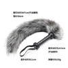 61CM Artificial Wool Fox's Tail Whip,Horse Whip,Costumes Performance Props,PU Leather Handle with Wrist Strap 4