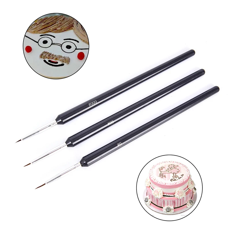 [k]3개 케이크 아이싱 장식 페인팅 브러쉬 퐁당 더스팅 설탕 공예 DIY 도구