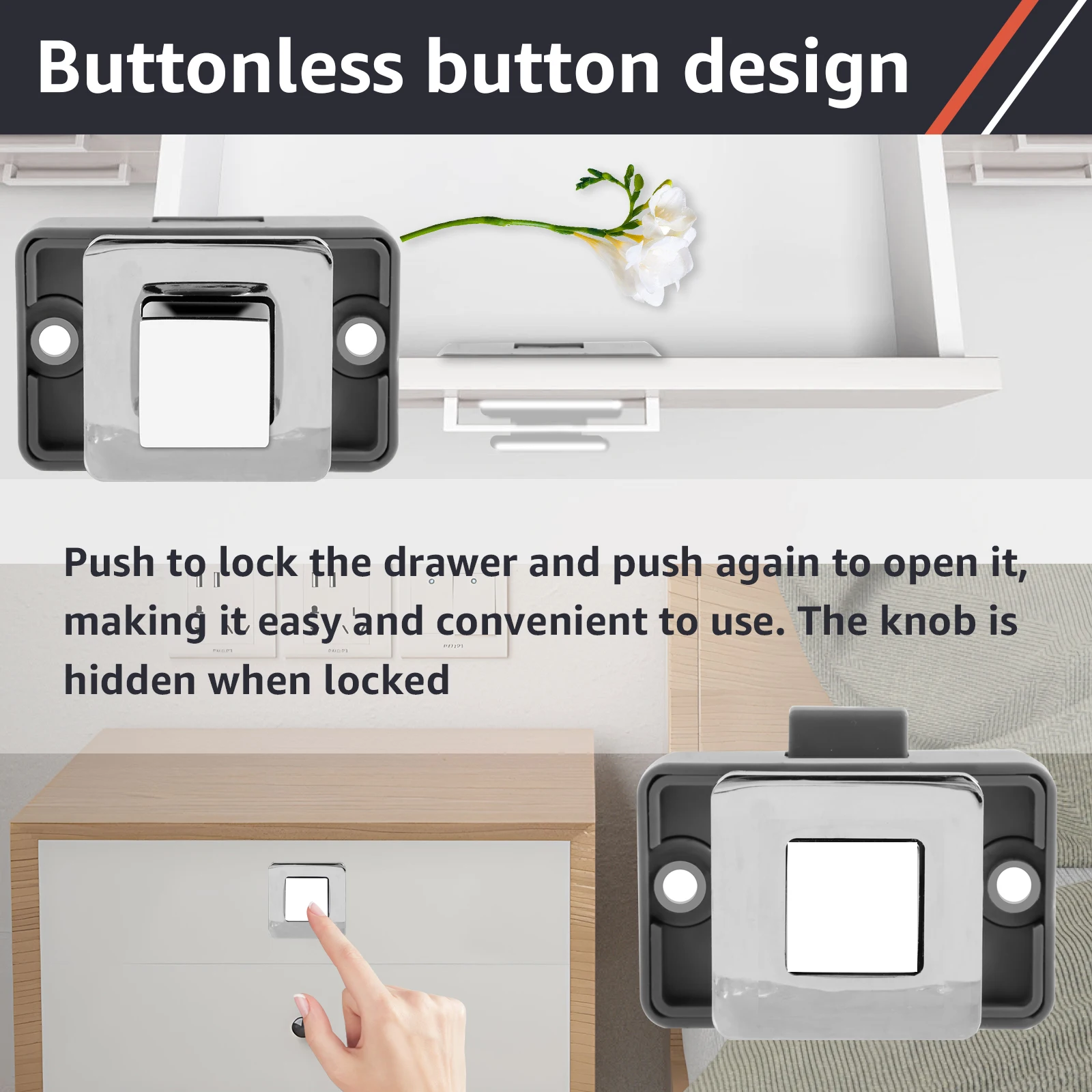 1/10PCS Cabinet Knob RV Push Button Cabinet Latch Rust Compartment Latch Multipurpose Drawer for Camper Boat Carav door lock mini padlock draw latches