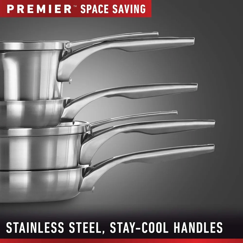 Space-Saving Stainless Steel Pots and Pans, 10-Piece Cookware Set 5