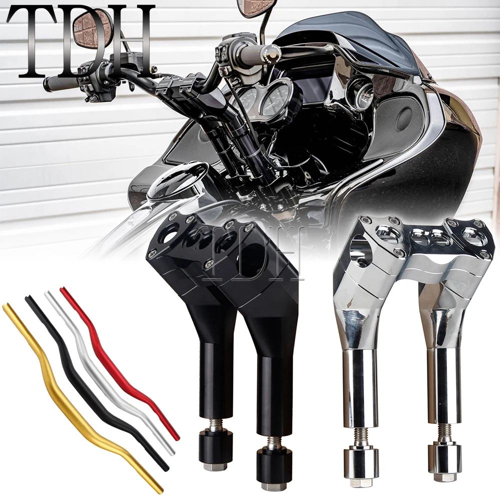 

For Harley Dyna Sportster 883 1200 Softail Street Bob FXBB Motorcycle Parts 25mm Handlebar Bar Riser Clamp 1.5" Pullback