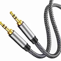 Premium 3.5mm Audio Aux Cable - Male to Male Stereo Cord for Headphones, Laptops, and Music Players (180 to 180 degrees)