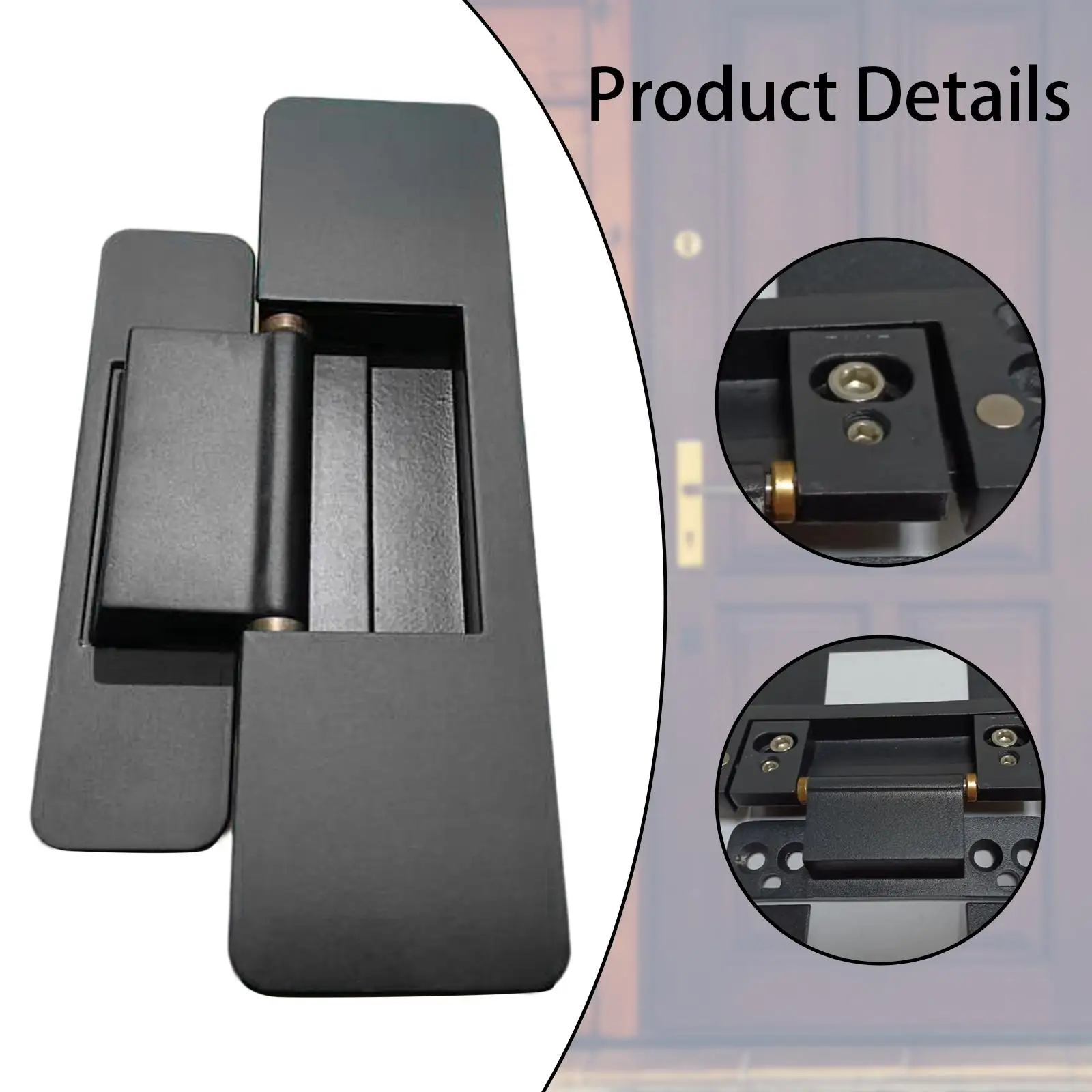 Hidden Door Hinge Thickened Hardware Silent Solid Heavy Duty Invisible Hinge Pivot Hinge Adjustable for Bookcase Interior Door