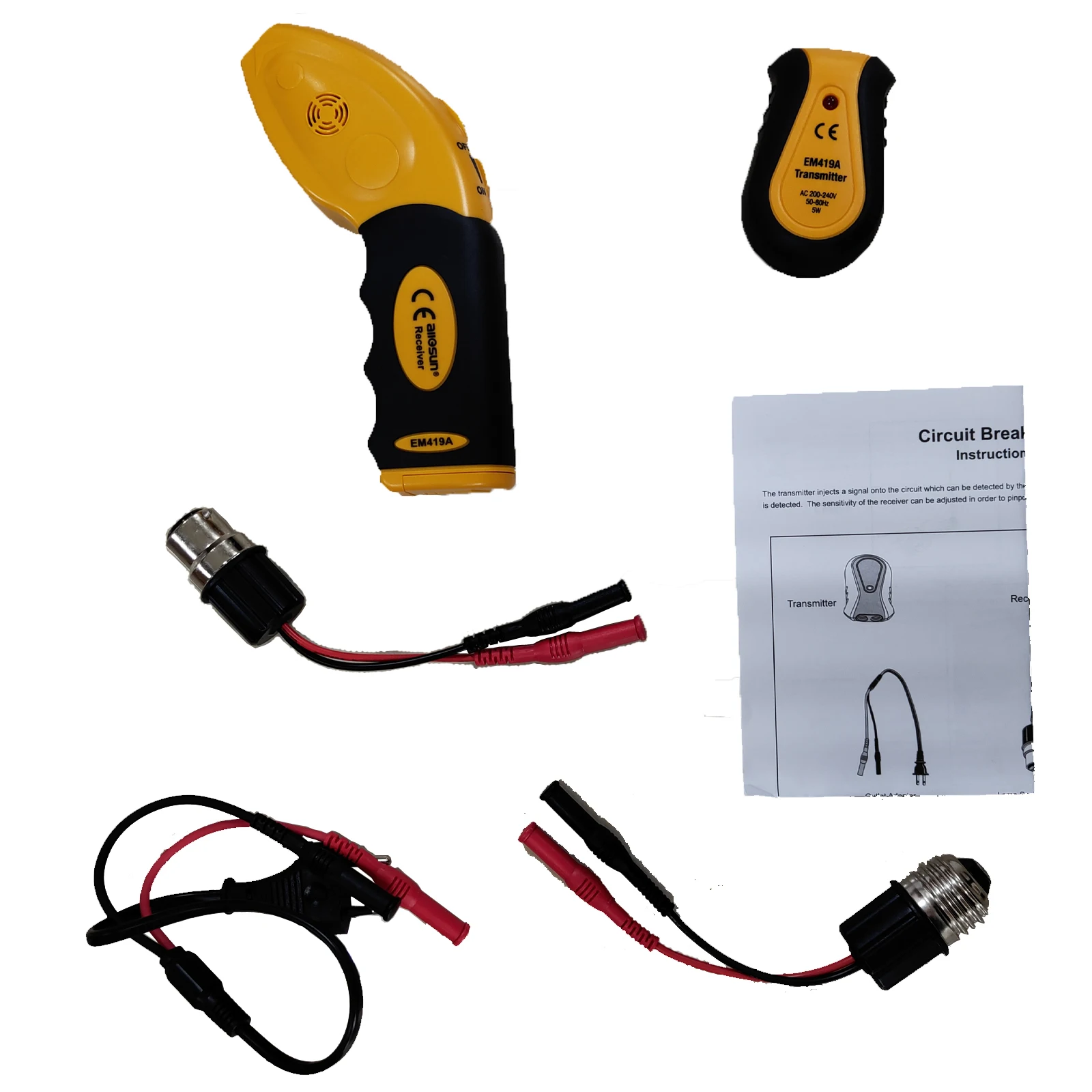 all-sun EM419A 100~120V/200~240V CIRCUIT BREAKER FINDER a transmitter+a receiver Non-contact Voltage Sensor ,at 50~60Hz 5