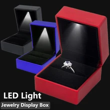 

Creative LED Engagement Ring Pendant Boxes Ring Storage Box Jewelry Display Gift Case Packaging Showcase Boxes Wholesale